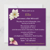 バルミツワービューティフルフローラスターオブデイヴィッドスクエア 招待状 (裏面)