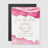 バルミツワーピンクの金ゴールドグリッターアガテ日付保存 (正面/裏面)