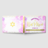 バルミツワーピンクウォーターカラー実在スクリットフォイル ゲストブック (全面)