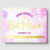 バルミツワーピンクウォーターカラー実在スクリットフォイル ゲストブック (正面)