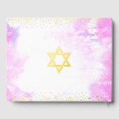 バルミツワーピンクウォーターカラー実在スクリットフォイル ゲストブック (裏面)