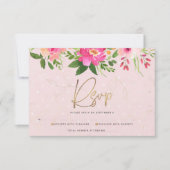 バルミツワーピンクウォーターフローラスクリプモダント 出欠カード (正面)