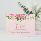 バルミツワーピンクウォーターフローラスクリプモダント 出欠カード (スタンド正面)