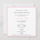 バルミツワーピンクサテンバタフライ 招待状 (裏面)