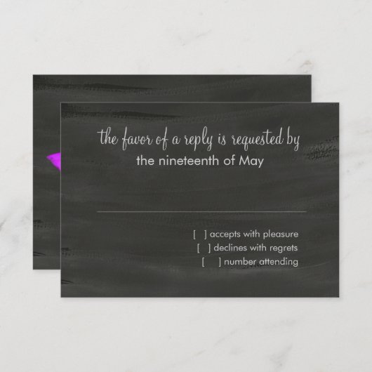 バルミツワーピンクターコイズグリーンスターズシャルボード 出欠カード (正面/裏面)