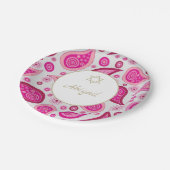 バルミツワーピンク金ゴールドパタモダンーン ペーパープレート (アングル)