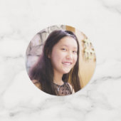 バルミツワーフォトブラック金ゴールドスクリプトエレガントフローラ コンフェッティ (スモール正面)