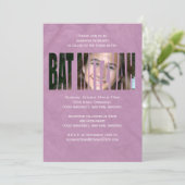 バルミツワーフォト招待状インパープル 招待状 (スタンド正面)