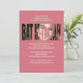 バルミツワーフォト招待状inピンク 招待状 (スタンド正面)