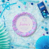 バルミツワーフローラウォーターカラーピンクブルーアヤグランゲア ペーパープレート (パーティー)