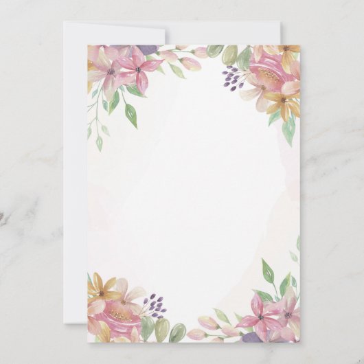 バルミツワーフローラ招待状グリッターガールスター金ゴールド 招待状 (裏面)