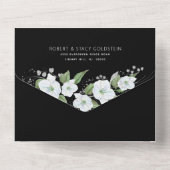 バルミツワーブラックシルバースクリプトフローラ水彩 オールインワン招待状 (裏面)