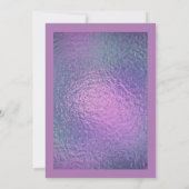 バルミツワーブルーとパープルフェイクフォイル 招待状 (裏面)