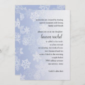 バルミツワーブルーと白い雪片 招待状 (正面/裏面)