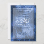 バルミツワーブルーウォーターカラーフラワーズ招待状 招待状 (正面)