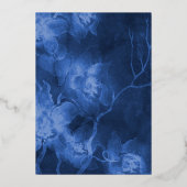 バルミツワーブルーウォーターカラーフラワーズ招待状 箔招待状 (裏面)