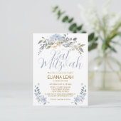 バルミツワーブルーウォーターカラーフローラ ポストカード (スタンド正面)