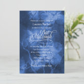 バルミツワーブルーウォーター色の花 招待状 (スタンド正面)