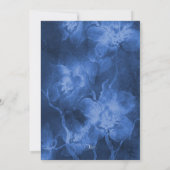 バルミツワーブルーウォーター色の花 招待状 (裏面)