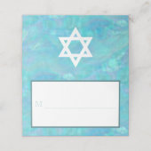 バルミツワーブルーオパール水彩パーティーエスコート プレイスカード (外部開封)