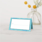 バルミツワーブルーオパール水彩パーティーエスコート プレイスカード (正面)