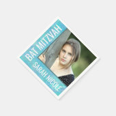 バルミツワーブルーオパールGlamパーティーカスタム写真 スタンダードカクテルナプキン (角)