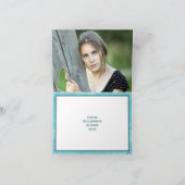 バルミツワーブルーオパールMagen Davidフォトシック サンキューカード (内部)