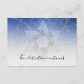 バルミツワーブルースター、パーティーカードの後のキラキラ 招待状 (正面)