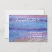 バルミツワーブルーパープルウォーターカラーストリーク 出欠カード (正面)