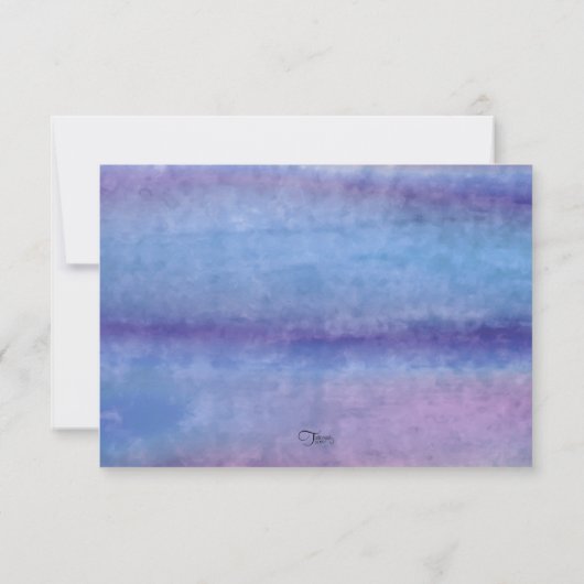 バルミツワーブルーパープルウォーターカラーストリーク 出欠カード (裏面)