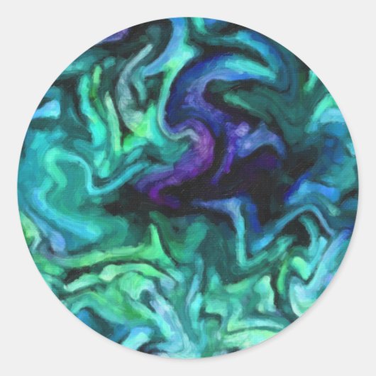 バルミツワーブルー&パープルデザイン ラウンドシール (正面)