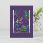 バルミツワープラムパープルレインボーダマスコアニーカラー 招待状 (スタンド正面)