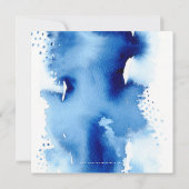 バルミツワーヘブライ語の手は青い水色で表された 招待状 (裏面)