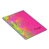 バルミツワーホットピンクとグリーンタイダイ ノートブック (右側)
