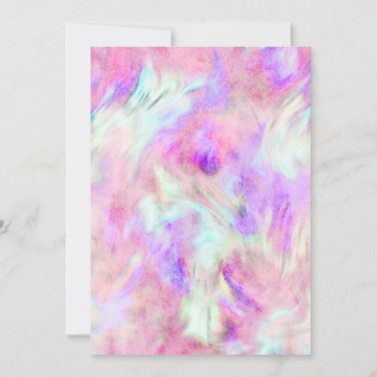 バルミツワーホットピンクアンドパープル絞り染めデザイン 招待状 (裏面)