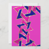 バルミツワーホットピンクネイビーブルースターオブデイビッド 招待状 (裏面)