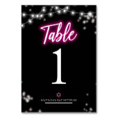 バルミツワーホットピンクネオン テーブルナンバー (裏面)