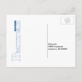 バルミツワーマガジンRSVP返信カードイエローピンク インビテーションポストカード (裏面)