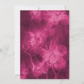 バルミツワーマゼンタピンクの水色の花 招待状 (裏面)