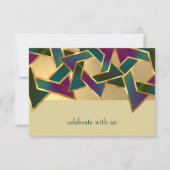 バルミツワーメタリックルックスターRSVP 招待状 (正面)