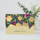 バルミツワーメタリックルックスターRSVP 招待状 (スタンド正面)