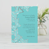 バルミツワーメタリック・ルック・スター・オブ・デイビッド 招待状 (スタンド正面)