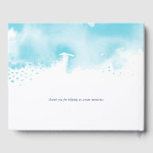 バルミツワーモダンアかわいらしアクアブルー ゲストブック (裏面)