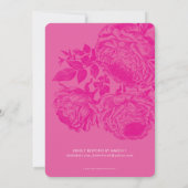 バルミツワーモダンエレガントバラかわいらしピンク 招待状 (裏面)