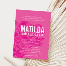 バルミツワーモダンエレガントバラかわいらしピンク