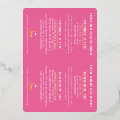 バルミツワーモダンスかわいらしクリック金ゴールド 箔招待状 (正面)