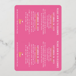 バルミツワーモダンスかわいらしクリック金ゴールド 箔招待状