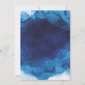 バルミツワーモダンタイポグラフィブルーウォーター色 招待状 (裏面)