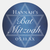 バルミツワーモダンパーティーブルースターオブデイヴィッドカスタム ラウンドシール (正面)