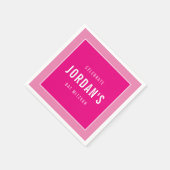 バルミツワーモダンブはっきりしたロかわいらしピンク スタンダードカクテルナプキン (角)